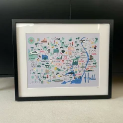 A3 Black Framed ‘Hull Map’ Art Print