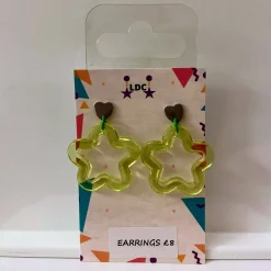 Acrylic Star Drop Stud Green