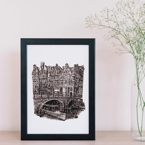 Amsterdam Canal Illustration Print (A5)