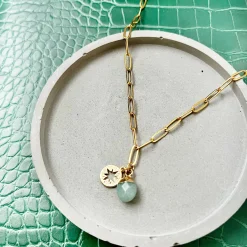 Aventurine & Northern Star Paperchain Necklace