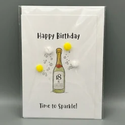 Birthday 18 & Fabulous - Pom Pom Greeting Card