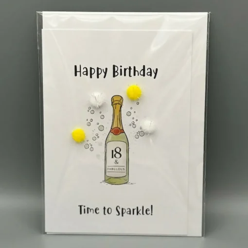 Birthday 18 & Fabulous - Pom Pom Greeting Card
