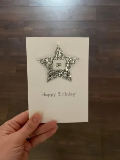 Birthday Badge Card - Silver