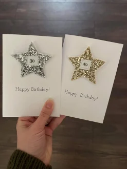 Birthday Badge Card - Silver