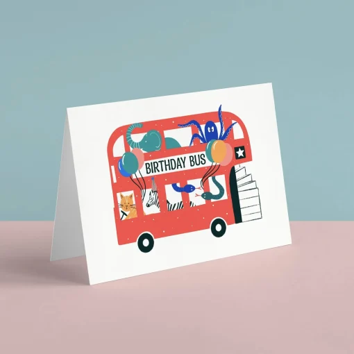 Birthday Bus Card | Unique Artwork for Special Celebrations | Art & Soul