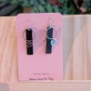 Black & Silver - Brass Earrings