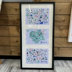Black Framed 3 x A4 Hull, Yorkshire, Beverley Art Prints