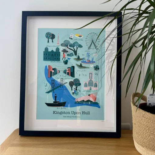 Black Framed A3 Hull Light Art Print