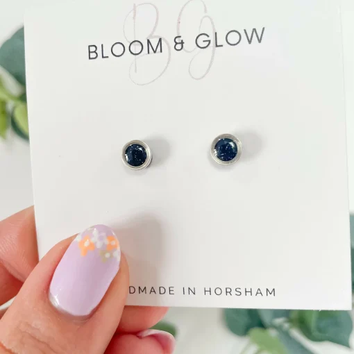 Black Small Circle Studs | Elegant & Handmade | Art & Soul