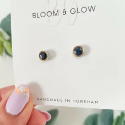 Black Small Circle Studs | Elegant & Handmade | Art & Soul