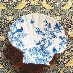 Blue and White Scallop Shell | Unique Decor | Art & Soul