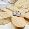 Blue Lace Agate Stud Earrings