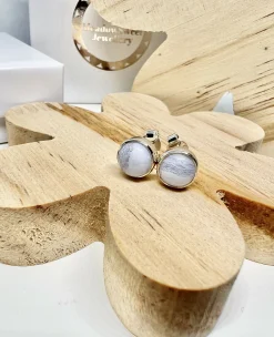Blue Lace Agate Stud Earrings