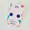Blue Leopard Faux Leather Studs