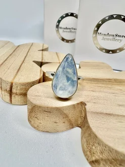 Blue moonstone teardrop ring size N 1/2