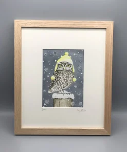 Bobbles - A Limited Edition Giclee Print, presented in a solid Oak Fra