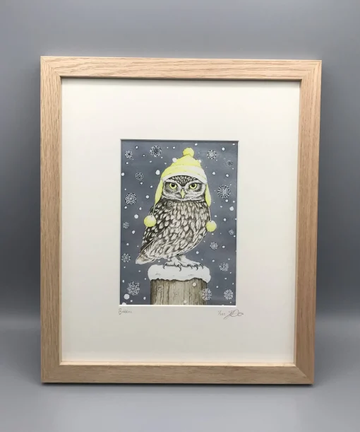 Bobbles - A Limited Edition Giclee Print, presented in a solid Oak Fra