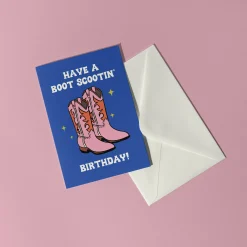 Boot Scootin' Birthday Card - Fun & Festive Design | Art & Soul