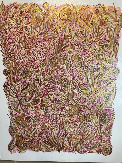 Botanical Haze - Original Artwork on Wooden Panel