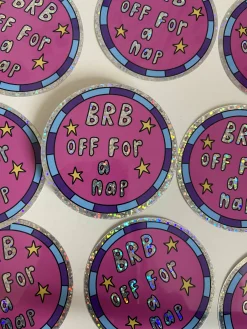 BRB Off For A Nap Sticker