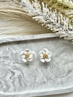 Bridal No. 5 - Handmade Polymer Clay Earrings