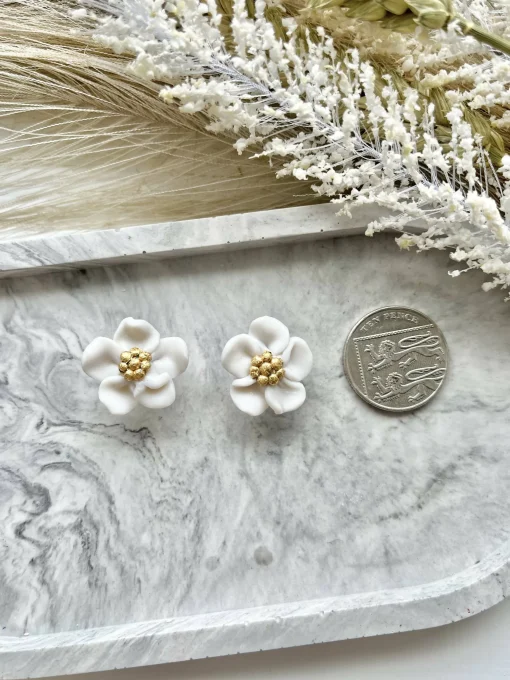 Bridal No. 5 - Handmade Polymer Clay Earrings