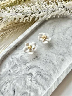 Bridal No. 5 - Handmade Polymer Clay Earrings