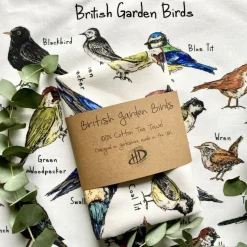 British Garden Birds Illustrated Tea Towel