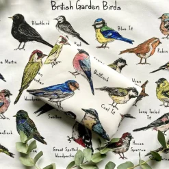 British Garden Birds Illustrated Tea Towel