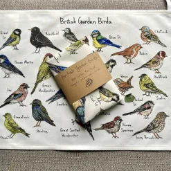 British Garden Birds Illustrated Tea Towel