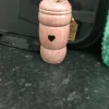 Bud Vase (pink with heart motif)
