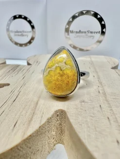 Bumblebee Jasper Ring Size P 1/2