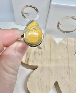 Bumblebee Jasper Ring Size P 1/2