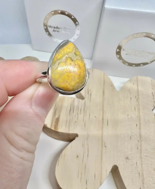 Bumblebee Jasper Ring Size P 1/2
