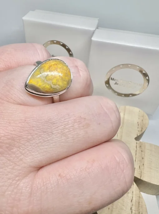 Bumblebee Jasper Ring Size P 1/2