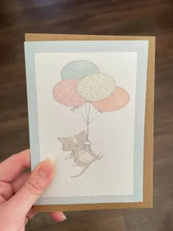 Cat and Balloons Card