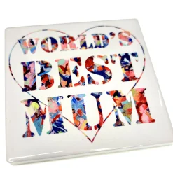Ceramic Coaster | Hand-Painted World's Best Mum | Art & Soul