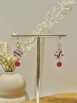 Cherry Blossom No. 1 - Handmade Polymer Clay Earrings