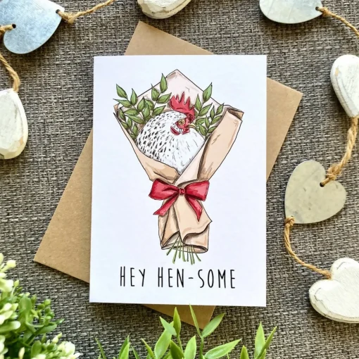 Chicken Bouquet Valentine's Day Card