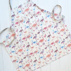 Children's Linen Apron - Flamingo Print