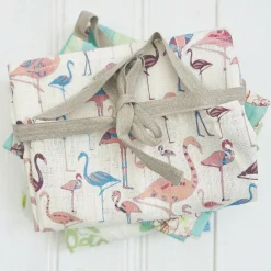 Children's Linen Apron - Flamingo Print