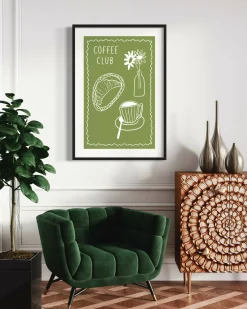 Coffee Club Print - Green