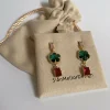 Colourful 3 tier dangle earrings