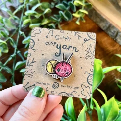 Cosy Yarn Wooden Pin