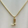 Cowboy Boot Gold Plated Necklace