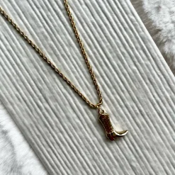 Cowboy Boot Gold Plated Necklace