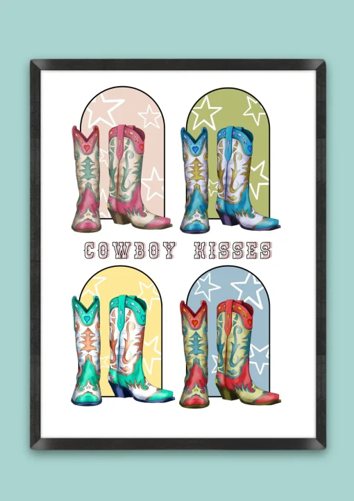 Cowboy Kisses Boot Print