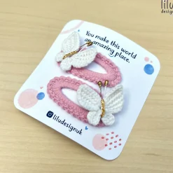 Crochet Hair Clip Set - 2 Butterflies