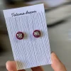 Crystal Embroidery Earrings (Mini circle)