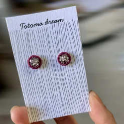 Crystal Embroidery Earrings (Mini circle)